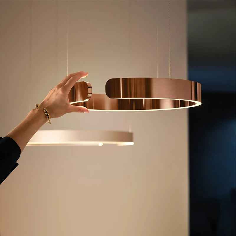 Urel Suspension Cercle Noir/Or Rose Salon/Chambre à Coucher - Neutralighting