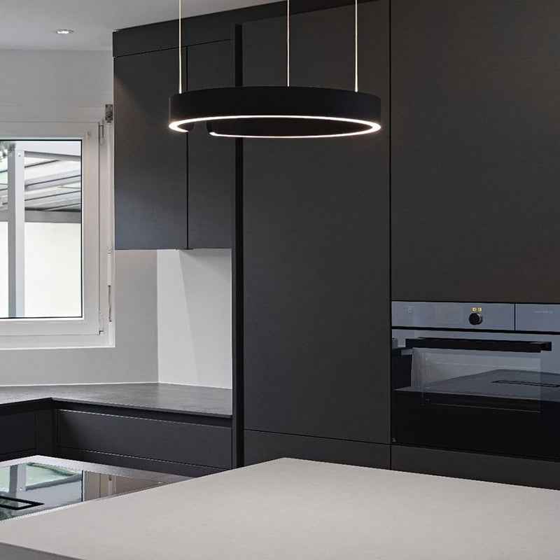 Urel Suspension Cercle Noir/Or Rose Salon/Chambre à Coucher - Neutralighting