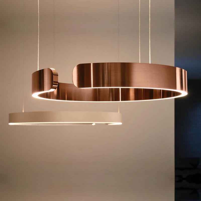 Urel Suspension Cercle Noir/Or Rose Salon/Chambre à Coucher - Neutralighting
