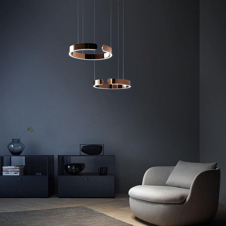 Urel Suspension Cercle Noir/Or Rose Salon/Chambre à Coucher - Neutralighting