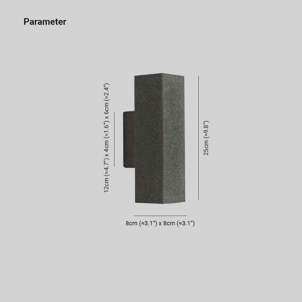 Ray Applique Murale Rectangulaire Minimaliste, Ciment/Acrylique, Blanc, Jardin - Neutralighting