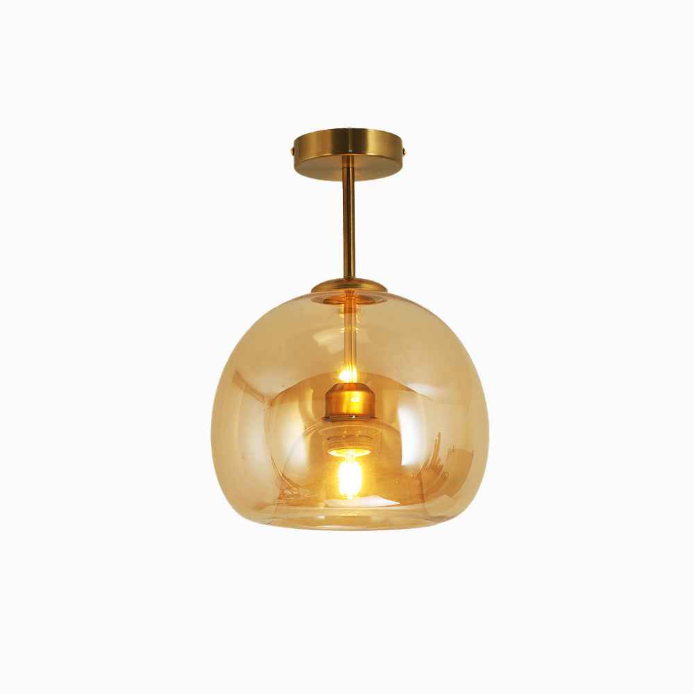 Plafonnier Rhea Verre Cuivre LED