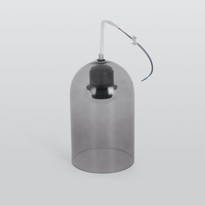 Arisha Plafonnier Cylindre Moderne, Cuivre/Verre, Cognac/Gris Fumé, Salon - Neutralighting