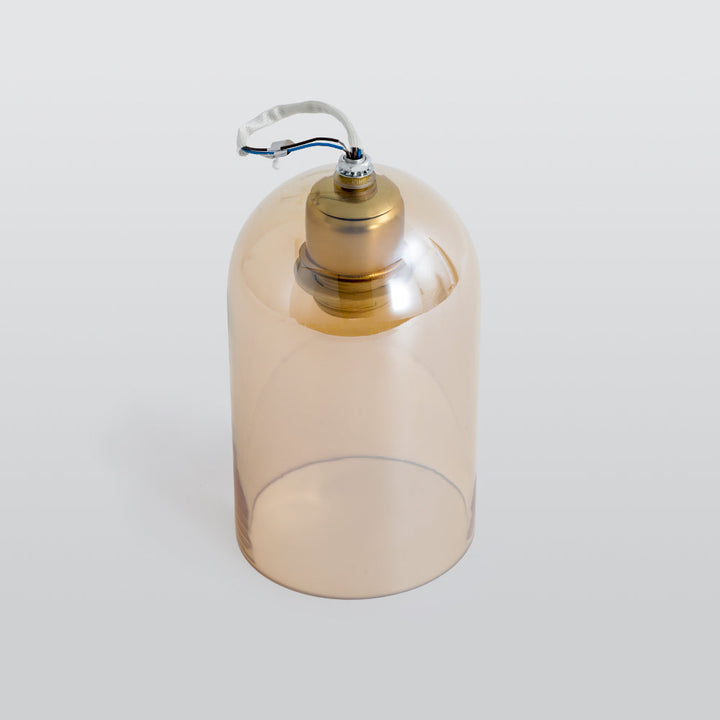 Arisha Plafonnier Cylindre Moderne, Cuivre/Verre, Cognac/Gris Fumé, Salon - Neutralighting