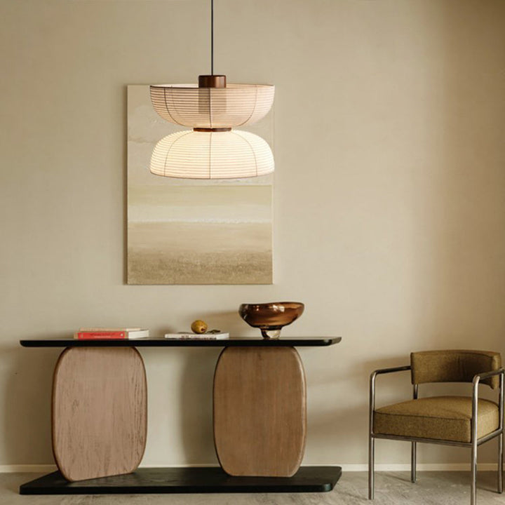 Ritta Suspension Bol Moderne, Metal/Tissu, Beige, Salon - Neutralighting