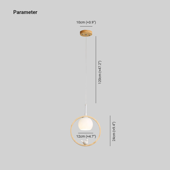 Alixor Suspension Rond Nordique. Bois/Métal. Bois. Chambre - Neutralighting