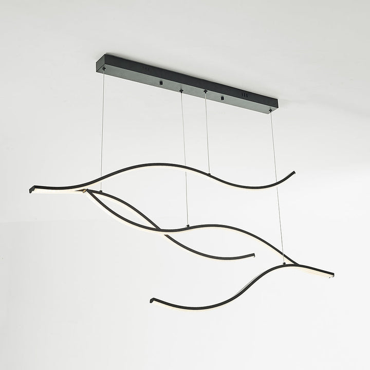 Nayel Luminaires Suspension linéaire. LED Noir/Or. Salon - Neutralighting