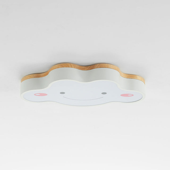 Aria Plafonnier Nuage Moderne, Acrylique/Bois, Blanc/Vert/Rose, Chambre - Neutralighting