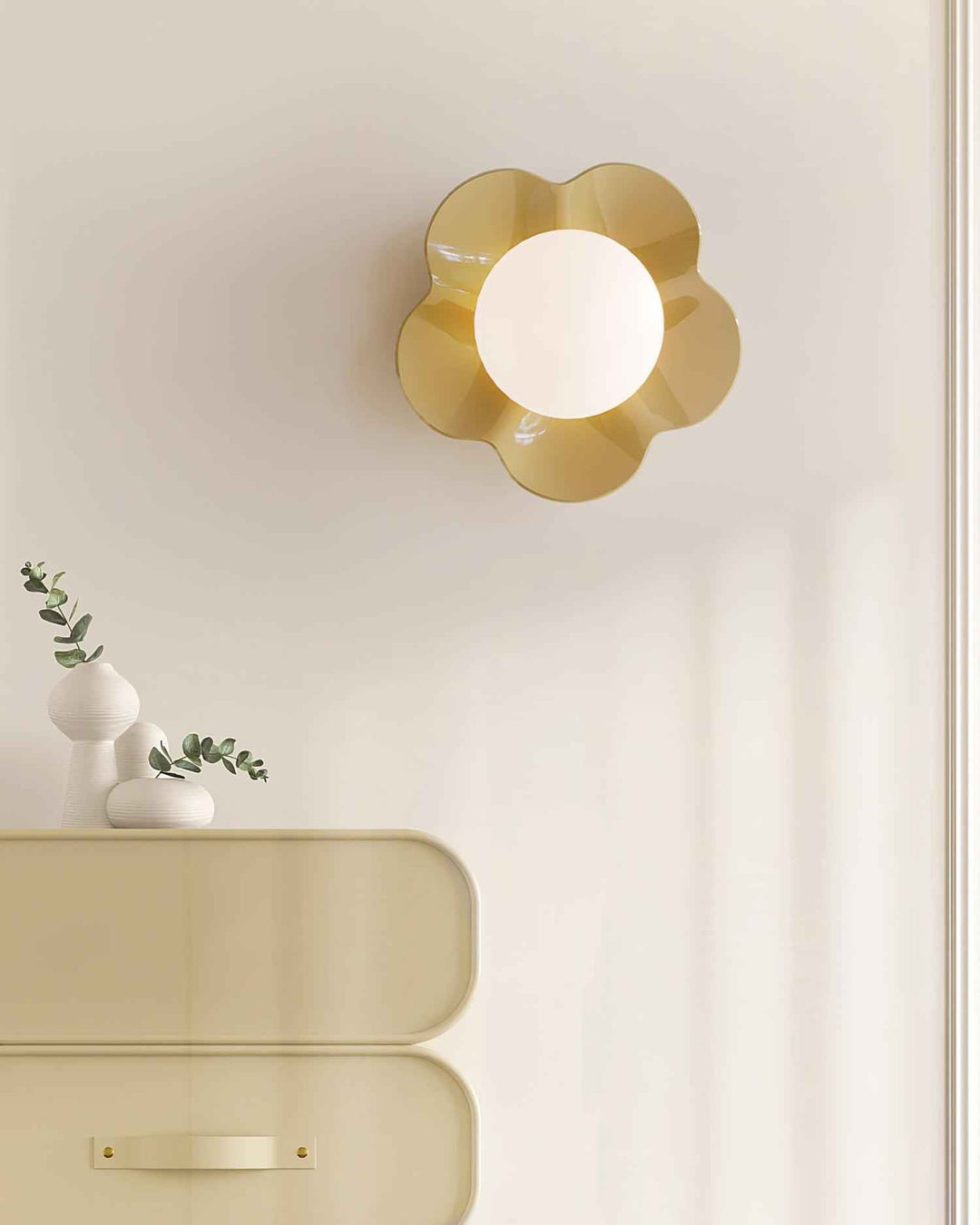Petalia Résine 20cm Blanc LED 5W