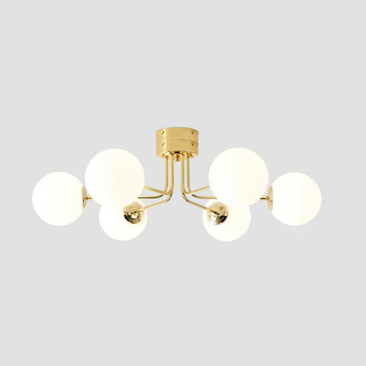 Lustra Plafonnier Globe Blanc Doré - Neutralighting