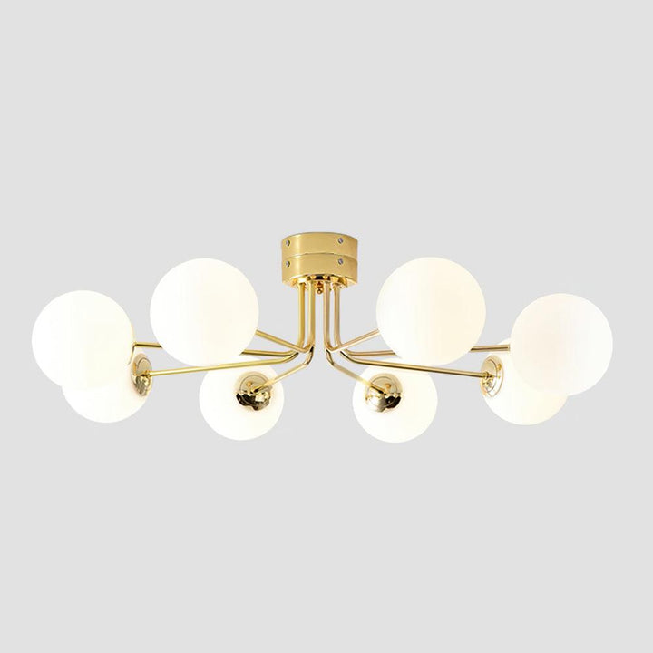 Lustra Plafonnier Globe Blanc Doré - Neutralighting