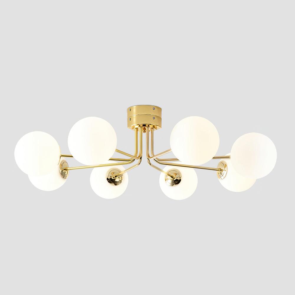 Lustra Plafonnier Globe Blanc Doré - Neutralighting