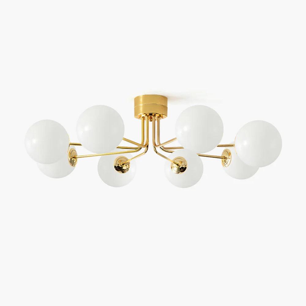 Lustra Plafonnier Globe Blanc Doré - Neutralighting