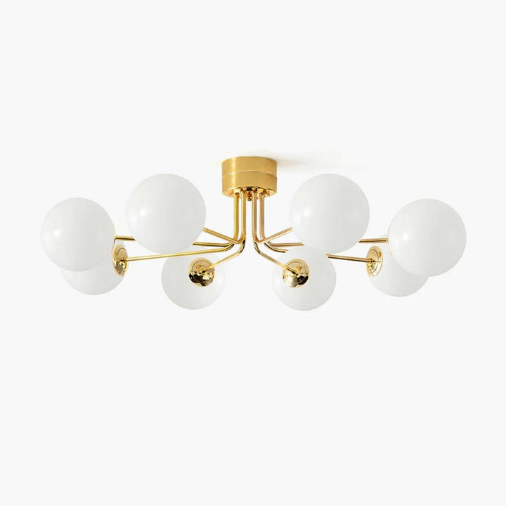 Lustra Plafonnier Globe Blanc Doré - Neutralighting