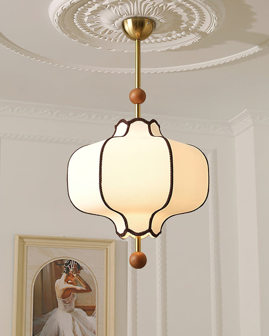 Lustra Suspension Lampe Lanterne en Tissu pour Salon - Neutralighting