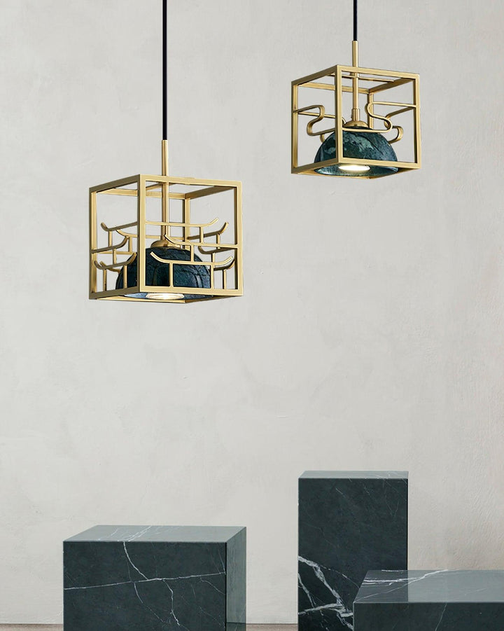 Cubo Lampe Pendante en Laiton Moderne - Neutralighting