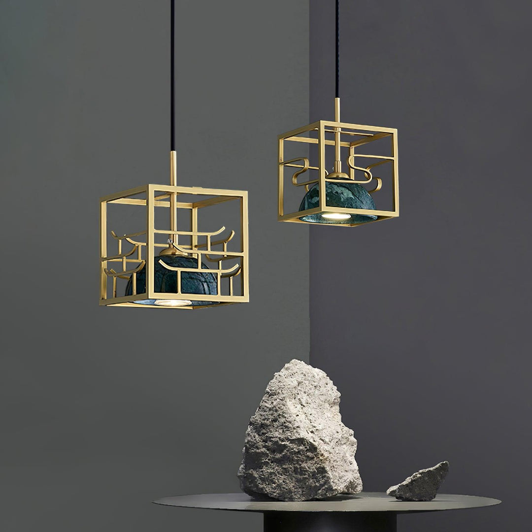 Cubo Lampe Pendante en Laiton Moderne - Neutralighting