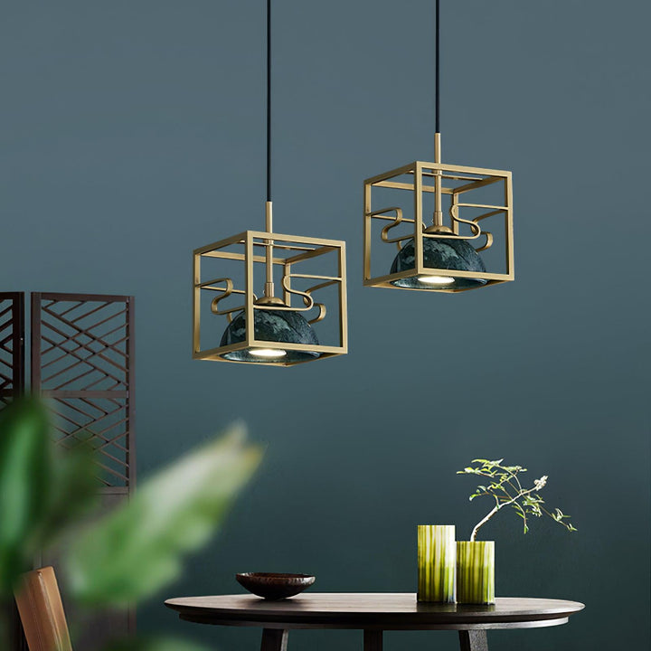 Cubo Lampe Pendante en Laiton Moderne - Neutralighting
