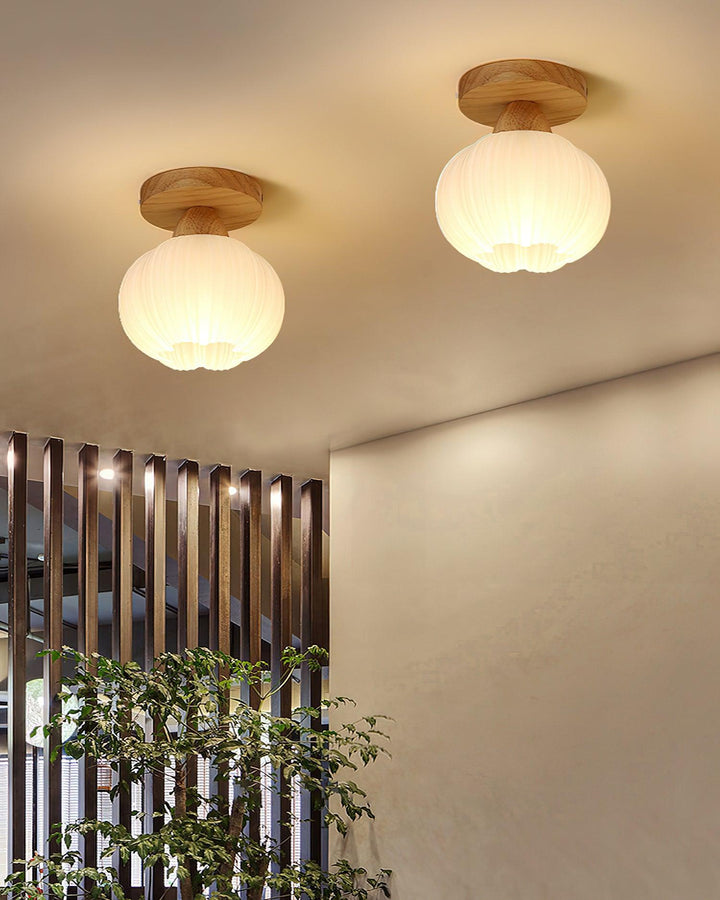 Gleam Grand plafonnier en bois avec sac de fleurs - Neutralighting