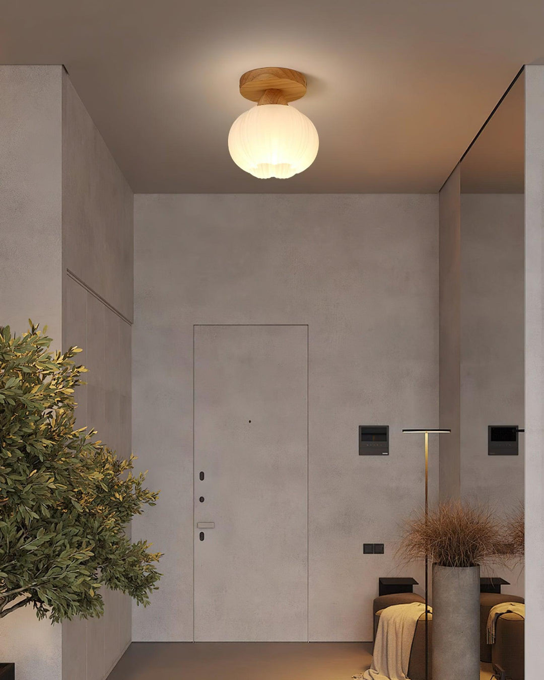 Gleam Grand plafonnier en bois avec sac de fleurs - Neutralighting