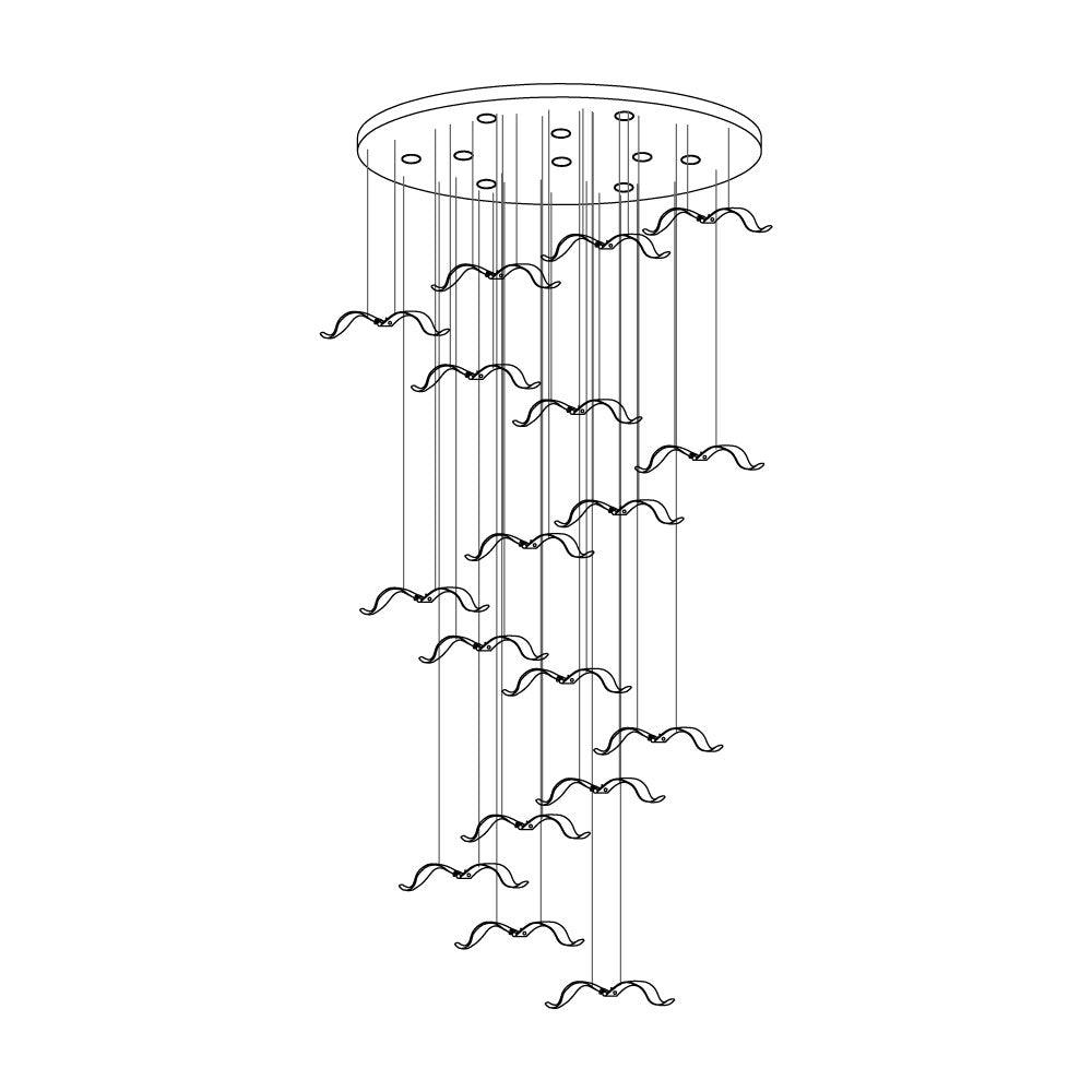 Acariel Chandelier de Luxe Grand en Verre Mouette - Neutralighting