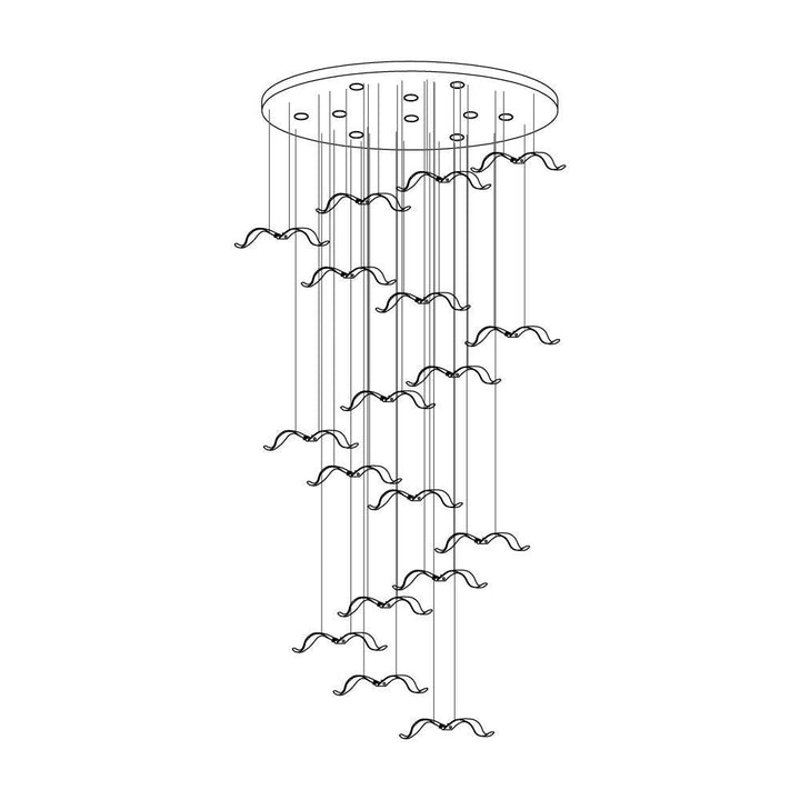 Acariel Chandelier de Luxe Grand en Verre Mouette - Neutralighting