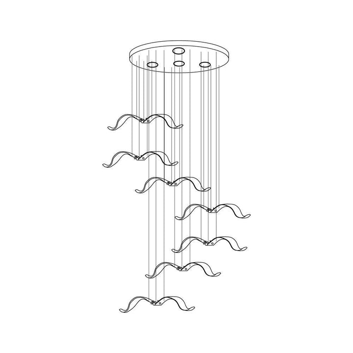 Acariel Chandelier de Luxe Grand en Verre Mouette - Neutralighting