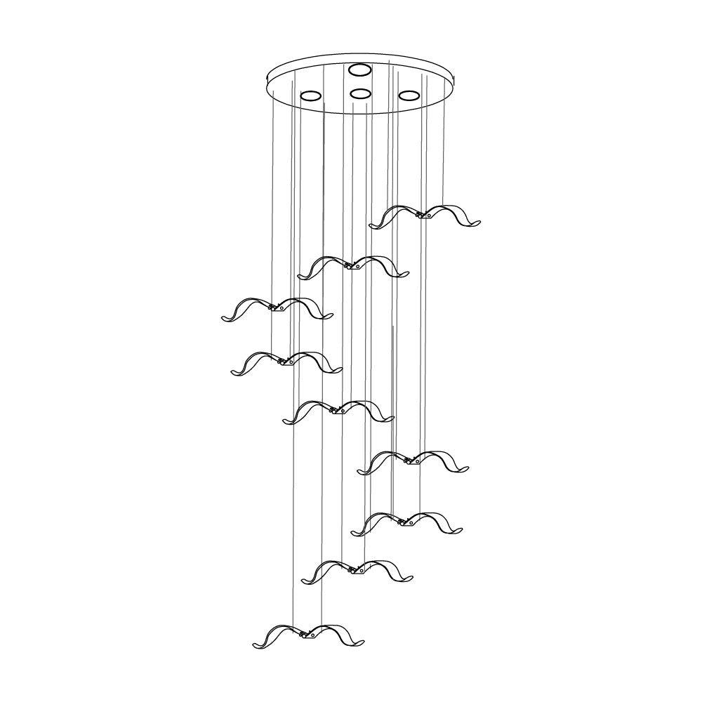 Acariel Chandelier de Luxe Grand en Verre Mouette - Neutralighting