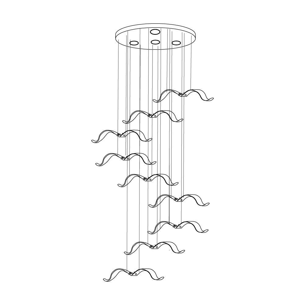 Acariel Chandelier de Luxe Grand en Verre Mouette - Neutralighting
