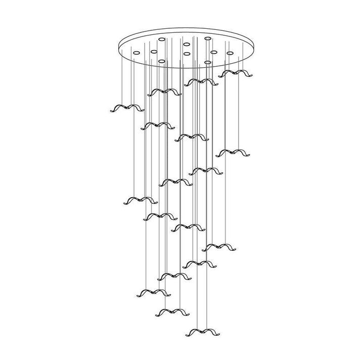 Acariel Chandelier de Luxe Grand en Verre Mouette - Neutralighting