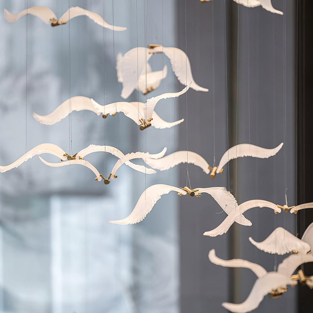 Acariel Chandelier de Luxe Grand en Verre Mouette - Neutralighting