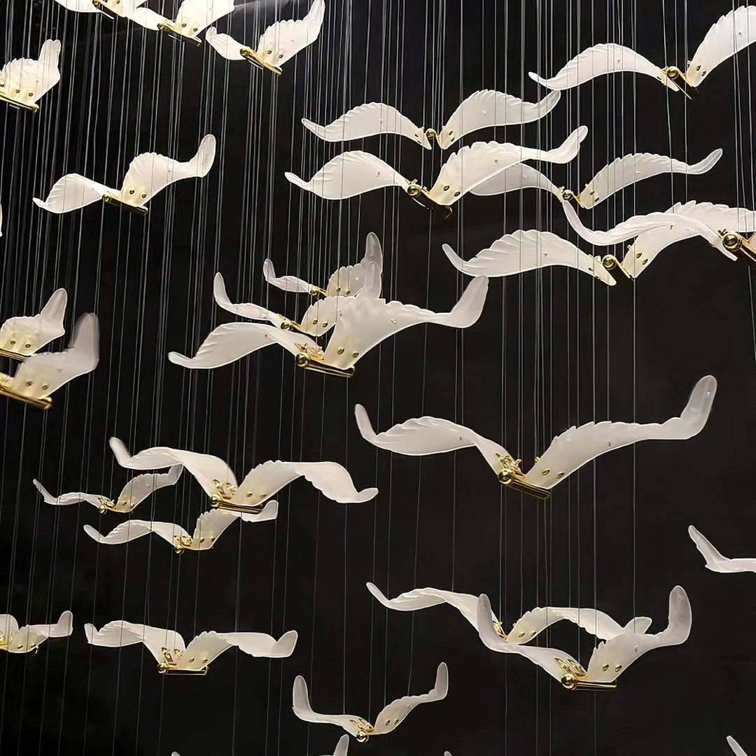 Acariel Chandelier de Luxe Grand en Verre Mouette - Neutralighting