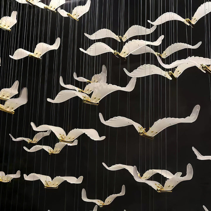 Acariel Chandelier de Luxe Grand en Verre Mouette - Neutralighting