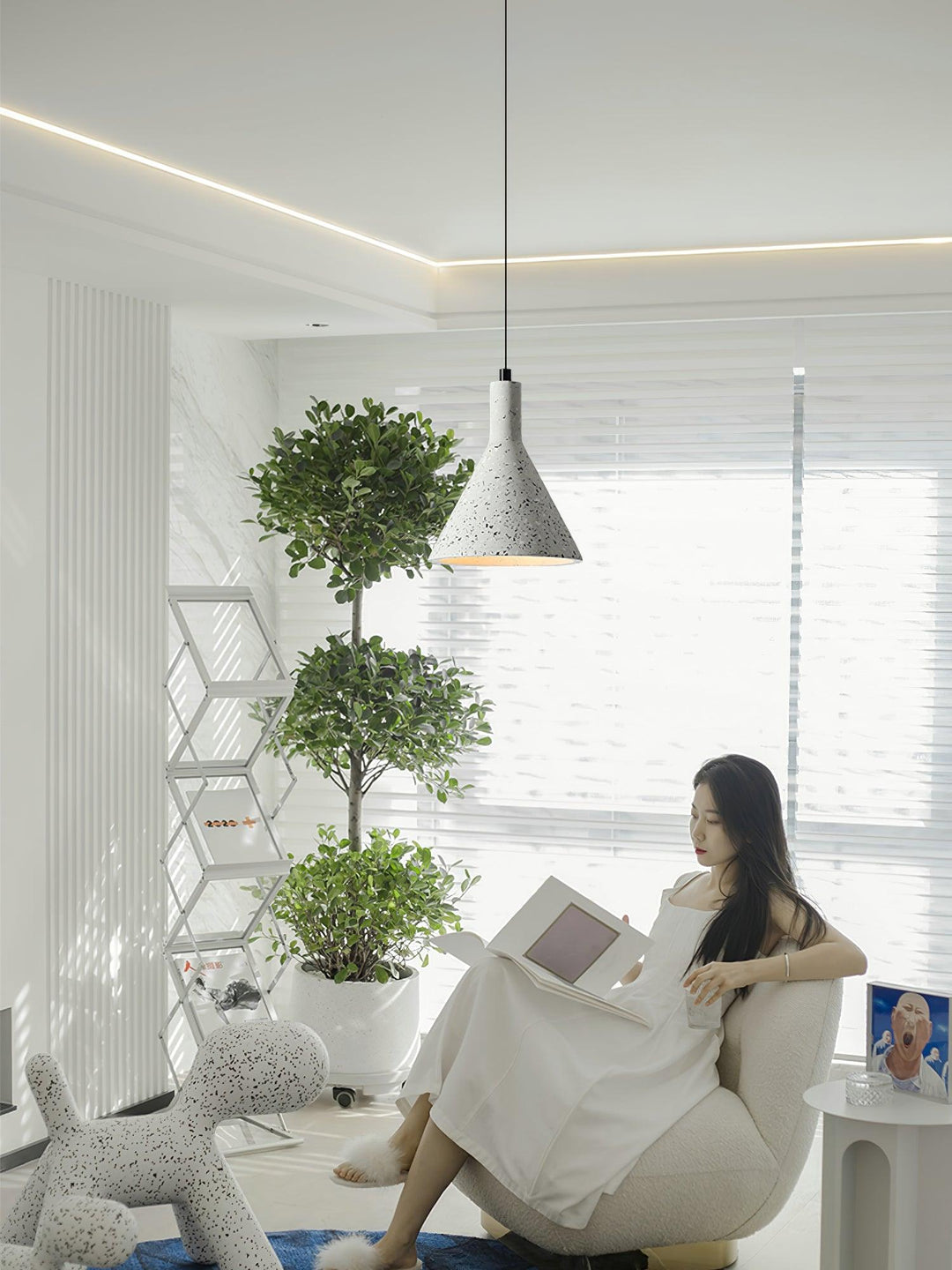 Aurshaor Suspension Ciment Minimaliste - Neutralighting