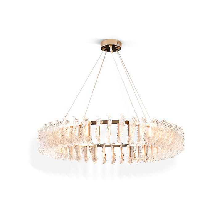 Chandelier en Verre et Acrylique de Luxe Ulcarir Feuille - Neutralighting