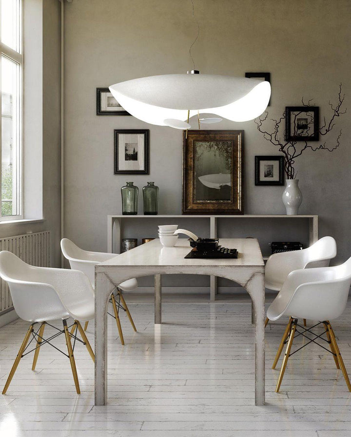 Lustra Suspension Lampe Abat-jour Courbé Noir et Or - Neutralighting