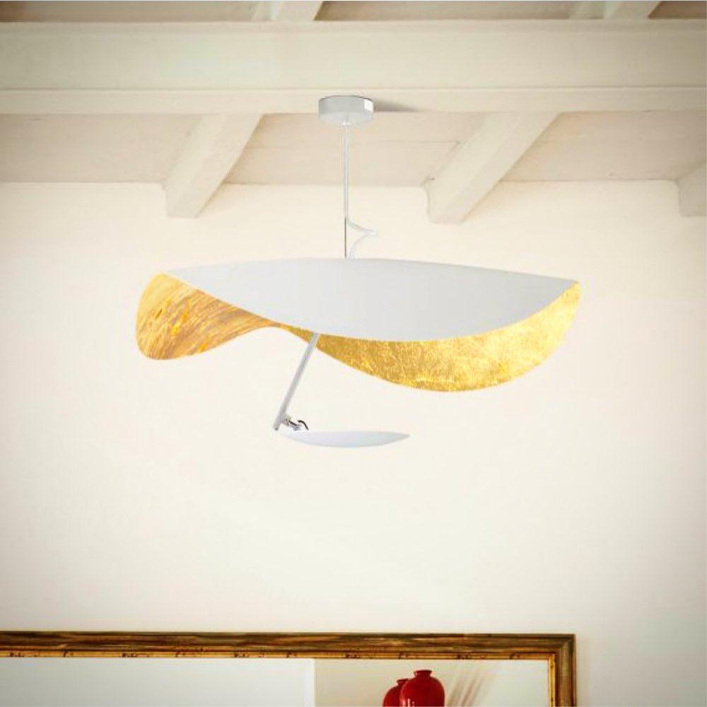 Lustra Suspension Lampe Abat-jour Courbé Noir et Or - Neutralighting
