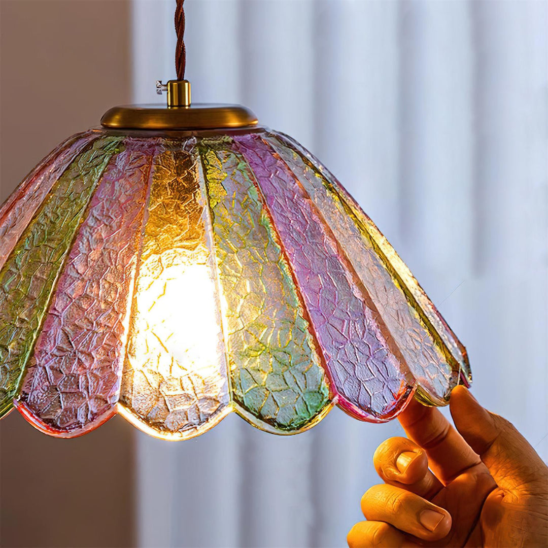 Leira Jupe Suspension Coquillage Teinté Verre Vintage - Neutralighting