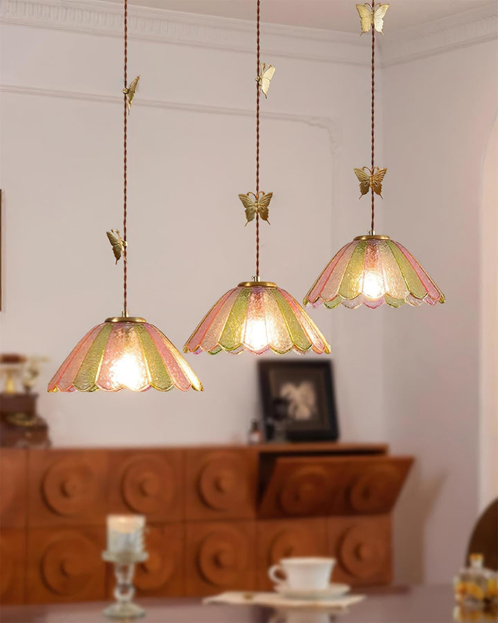 Leira Jupe Suspension Coquillage Teinté Verre Vintage - Neutralighting