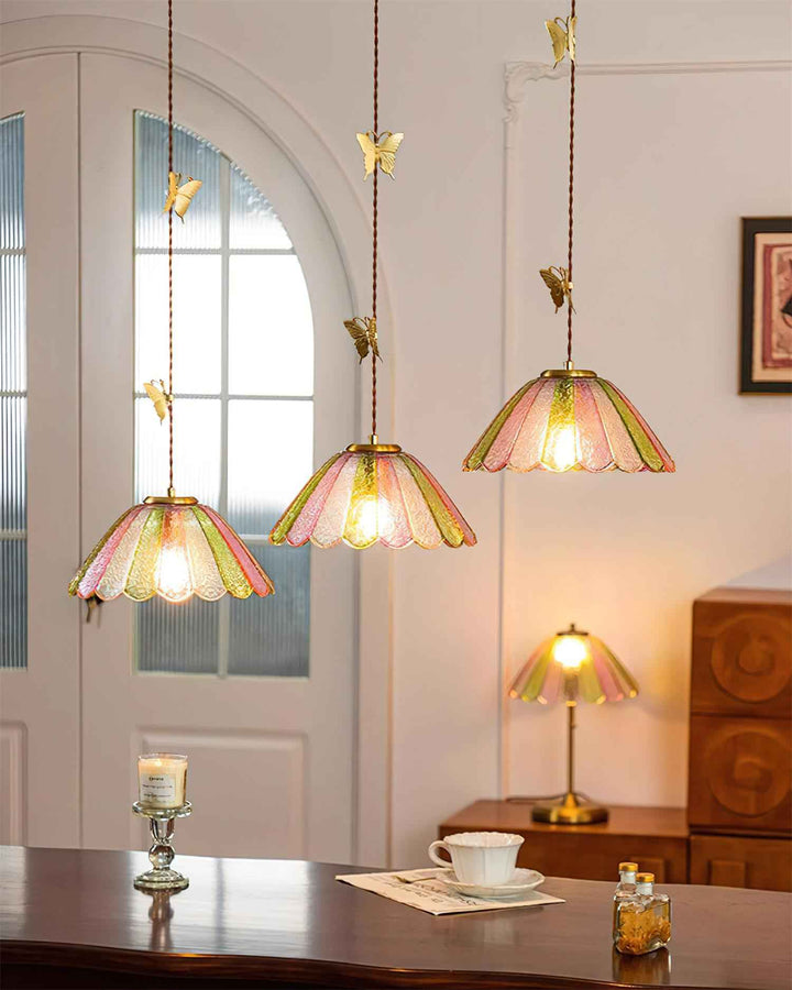Leira Jupe Suspension Coquillage Teinté Verre Vintage - Neutralighting