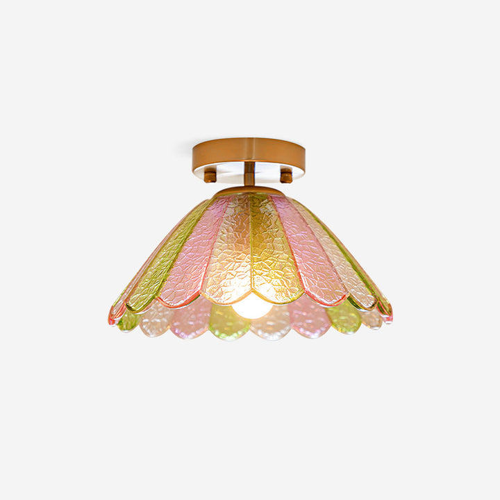 Vela Plafonnier Vintage en Verre Pétale Coloré - Neutralighting