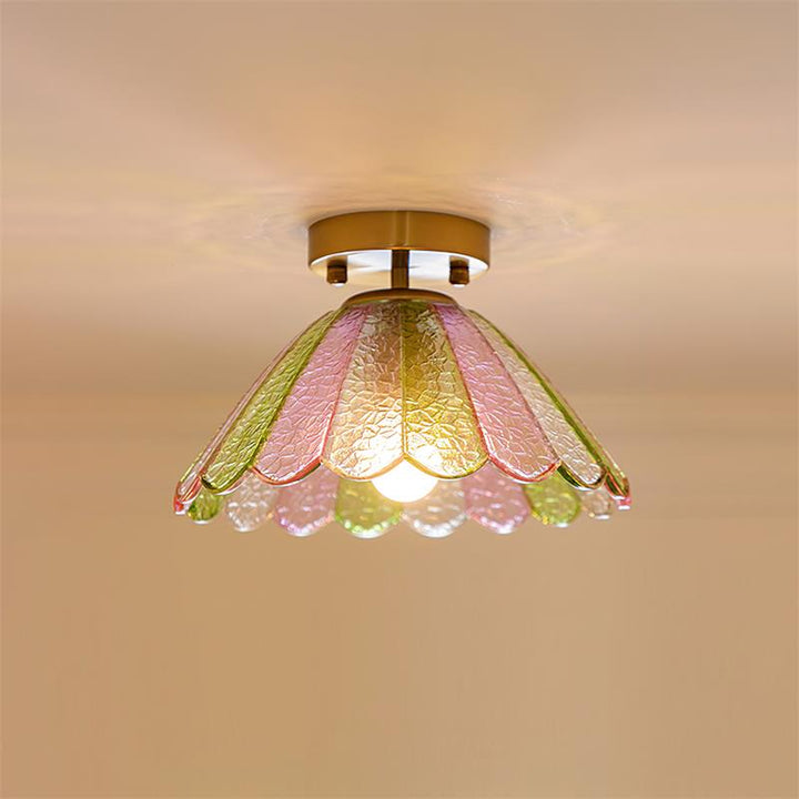 Vela Plafonnier Vintage en Verre Pétale Coloré - Neutralighting