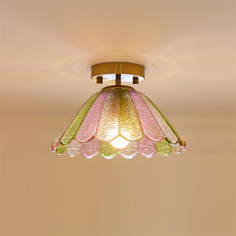 Vela Plafonnier Vintage en Verre Pétale Coloré - Neutralighting