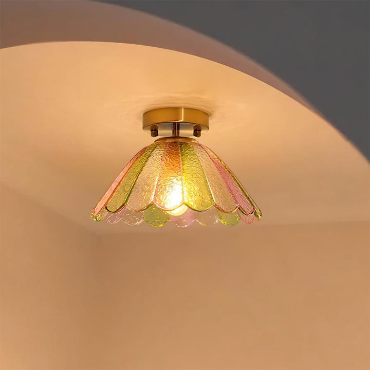 Vela Plafonnier Vintage en Verre Pétale Coloré - Neutralighting