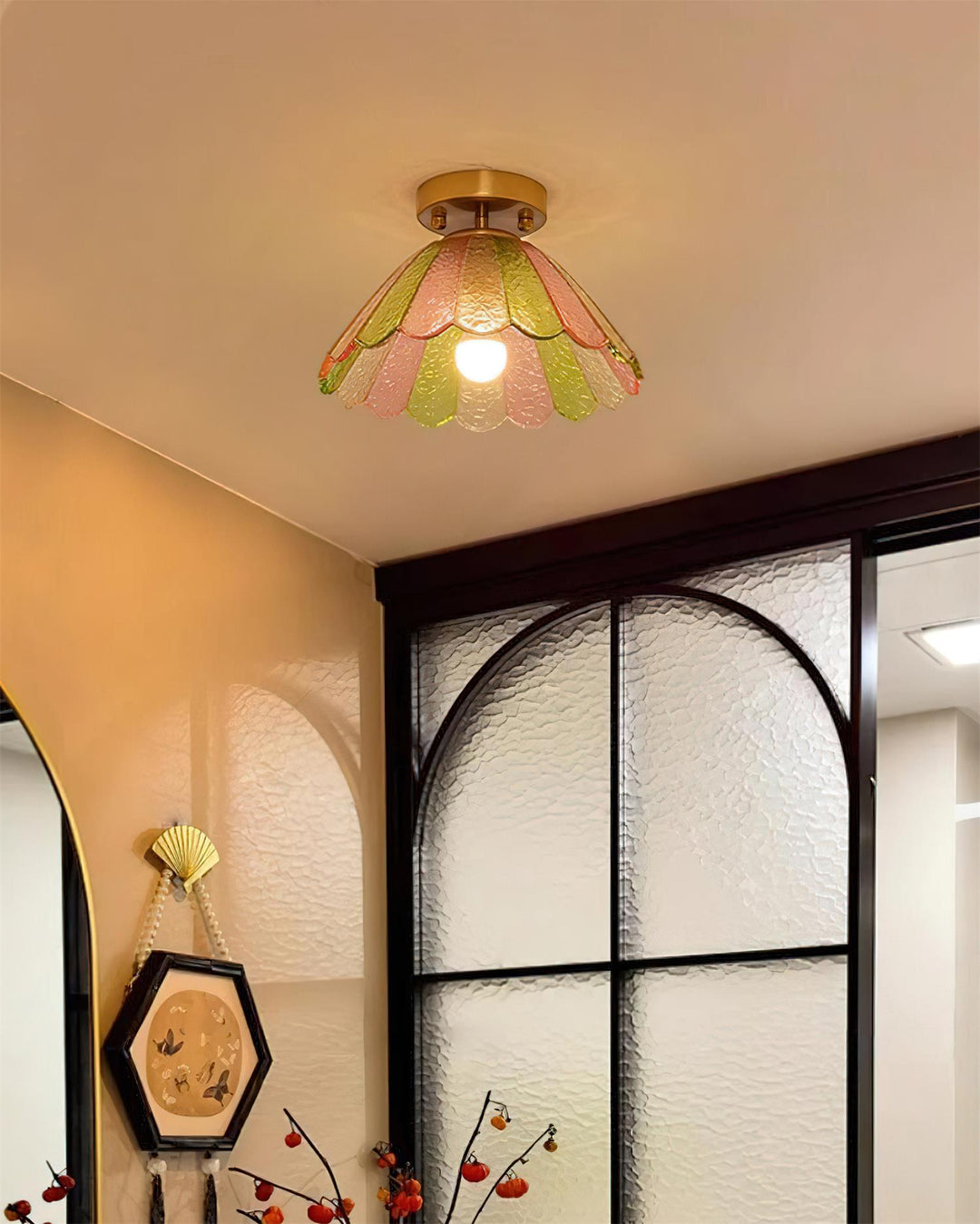 Vela Plafonnier Vintage en Verre Pétale Coloré - Neutralighting