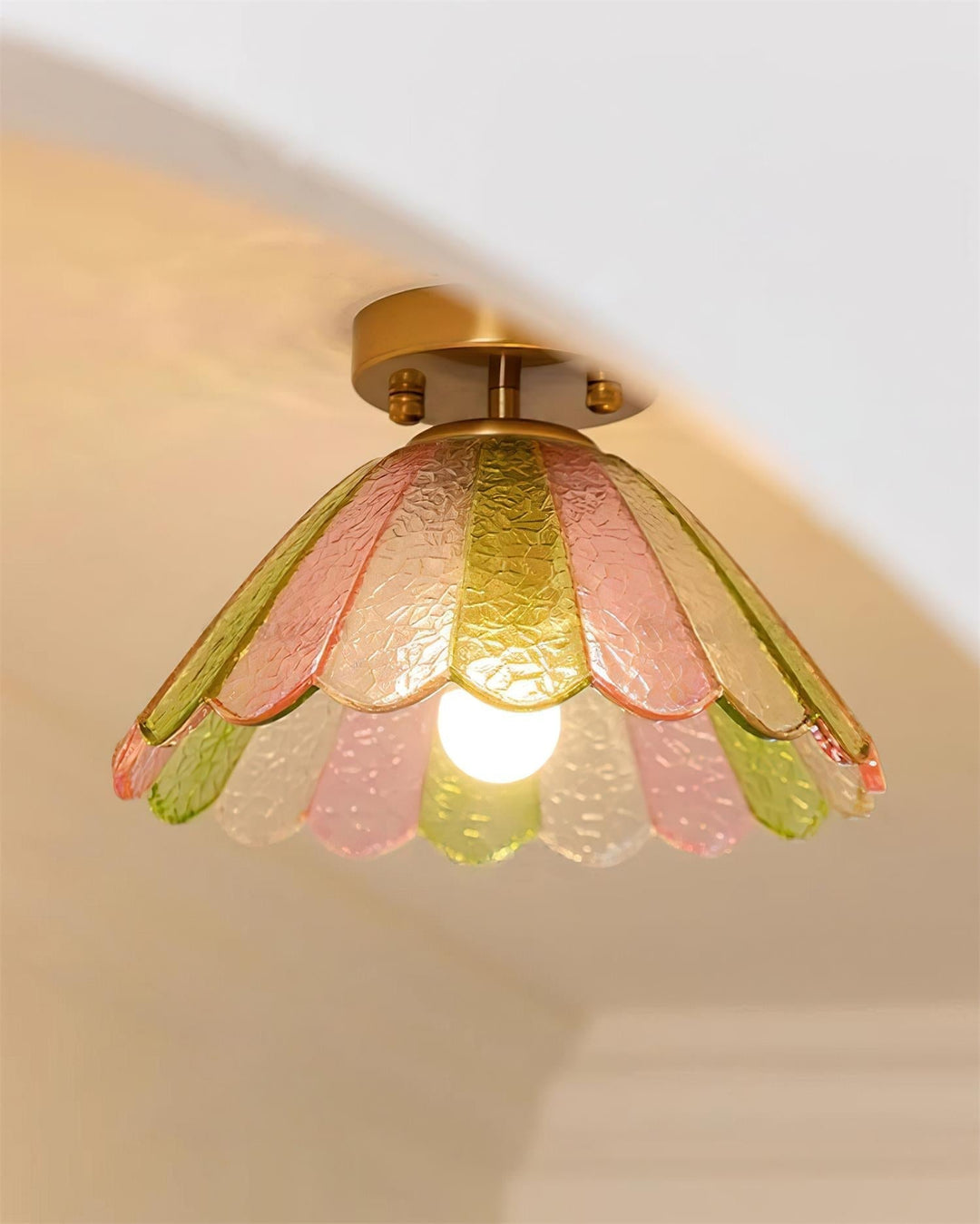 Vela Plafonnier Vintage en Verre Pétale Coloré - Neutralighting