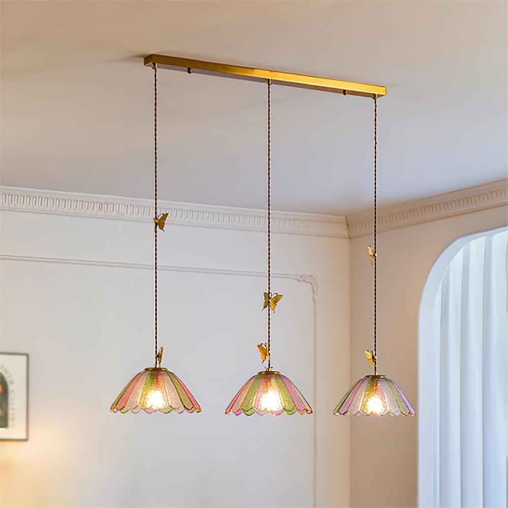 Leira Jupe Suspension Coquillage Teinté Verre Vintage - Neutralighting
