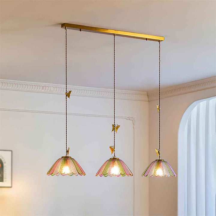 Leira Jupe Suspension Coquillage Teinté Verre Vintage - Neutralighting