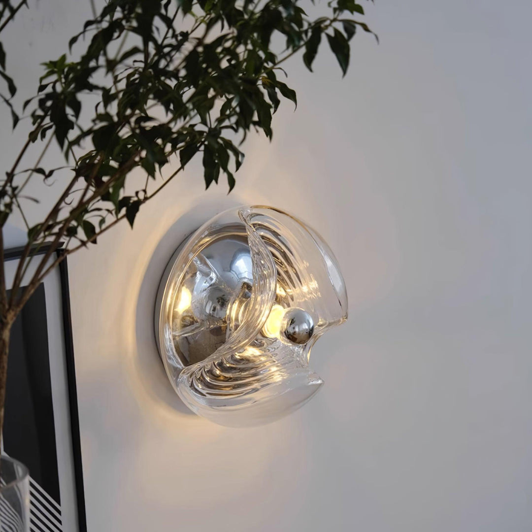 Applique Murale Tourbillon Texture Clair Ambre Gris Fumé Moderne - Neutralighting