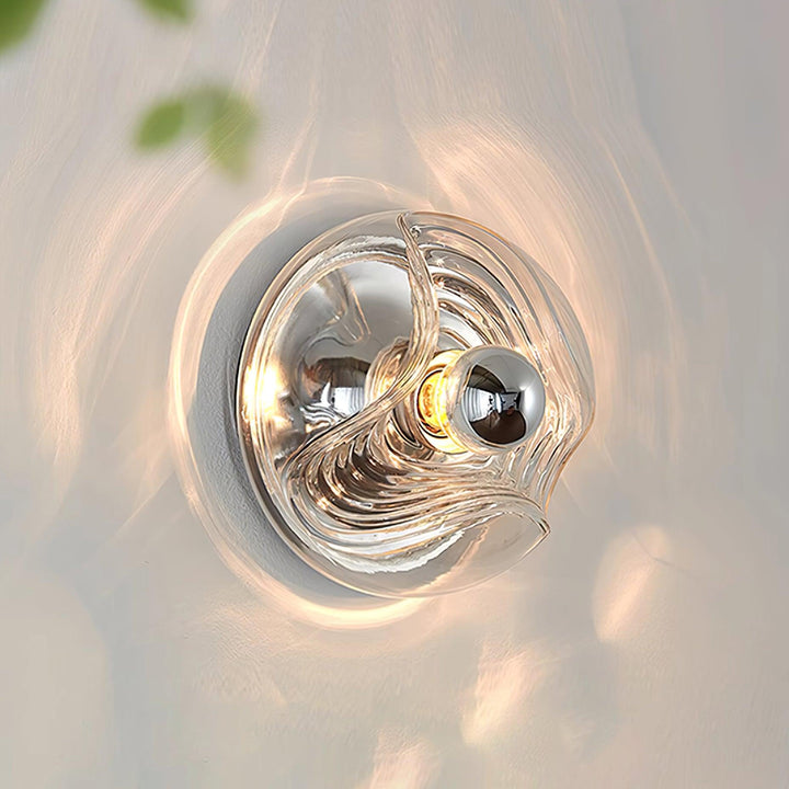Applique Murale Tourbillon Texture Clair Ambre Gris Fumé Moderne - Neutralighting